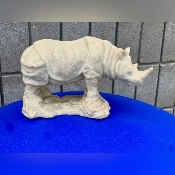 Mid Century Vtg Rhinoceros Hand Sculpted Figurine Hecho En Mexico Rhino - Picture 5 of 16